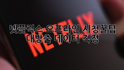 넷플릭스 오프라인 시청🎬꿀팁 대방출! 데이터 걱정 🚫
