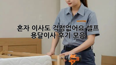 혼자 이사도 걱정없어요! 셀프 용달이사 후기 모음